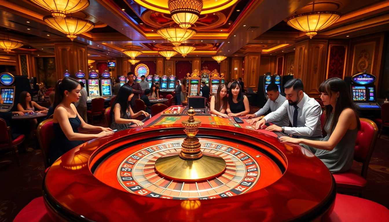 Experience uu88’s exciting casino atmosphere with lively players at a roulette table, showcasing high-stakes gambling.