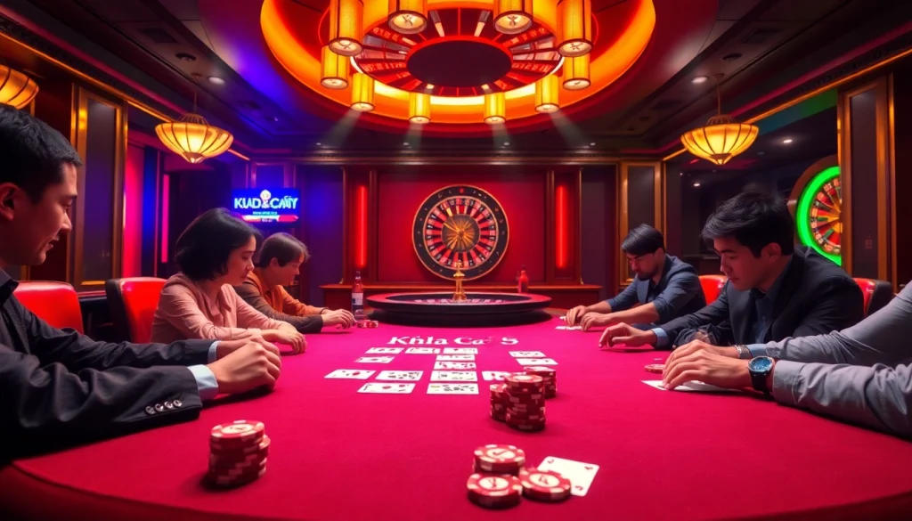 Kèo Nhà Cái 5 elevates your poker night with high-stakes excitement, showcasing vibrant chips and cards.